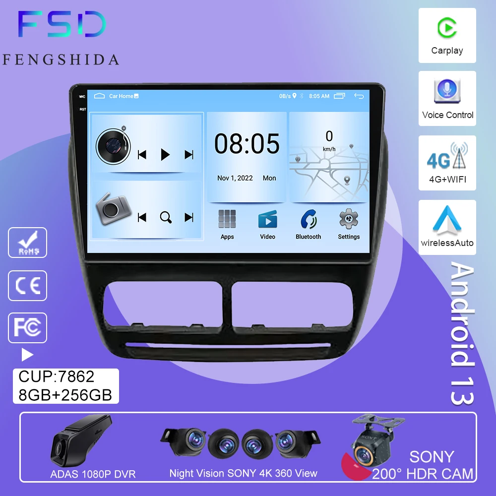 

Android 13 Car Radio For Fiat Doblo 2010 2011 2012 2013 - 2019 Multimedia Player GPS Navigation CPU HDR QLED 5G WIFI BT NO 2DIN