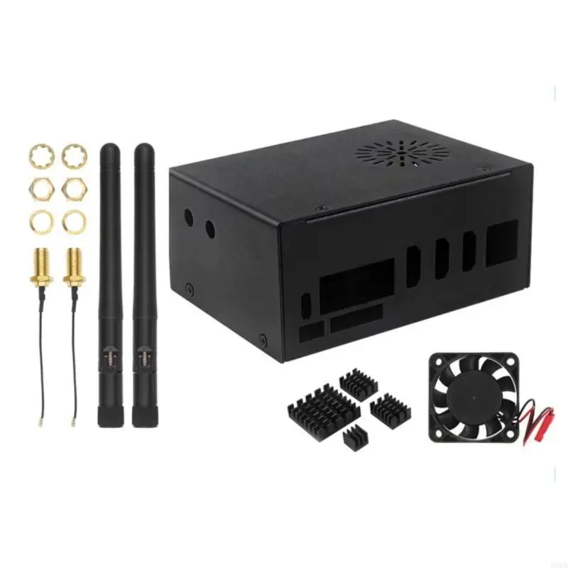 Advanced Heat Dissipation Metal Case Boosting Wireless Connection via External Antennae Option for Pi 5