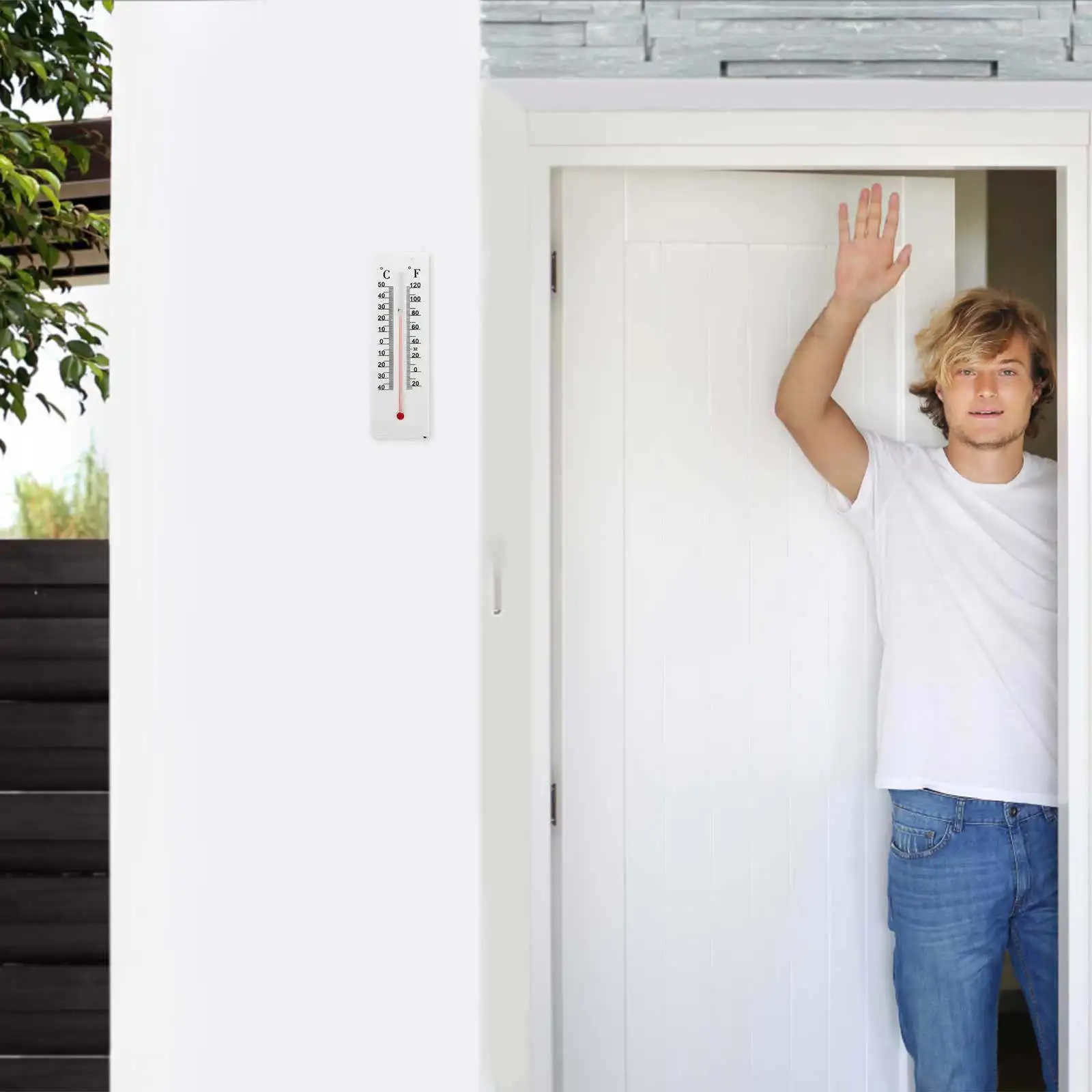 

2 шт. мини-термометры-ключницы: прочный портативный держатель для ключей для офиса, дома, сада, декор для офиса, термометр для помещений