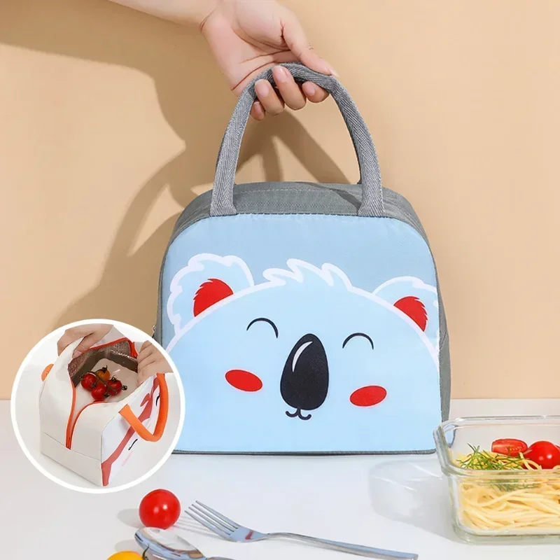 Przenośna izolowana termiczna torba na drugie śniadanie Cute Cartoon Picnic Food Storage Lunch Box Torby termoizolacyjne Tote dla kobiet Dziewczyna