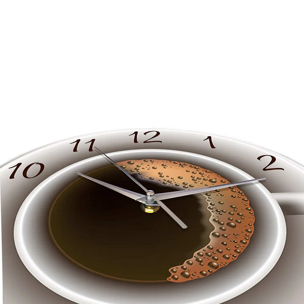 SYXL Tasse à café Horloge Murale Heure précise, Arts créatifs sans tic-tac Montre Murale décorative pour Cuisine Salon Salle de Bain Chambre