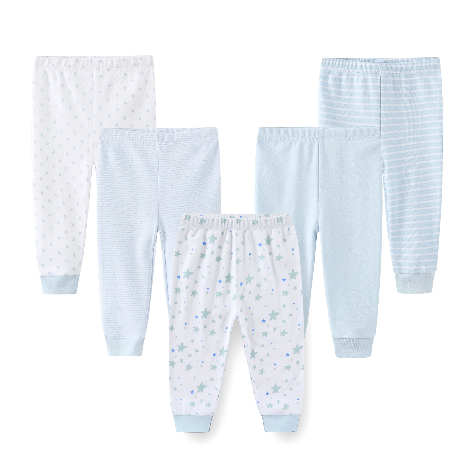 Kiddiezoom 5 Pcs/Lot Fashion Unisex Baby Boy Girl Pants 0-12Months Cotton Soft Newborn Leggings