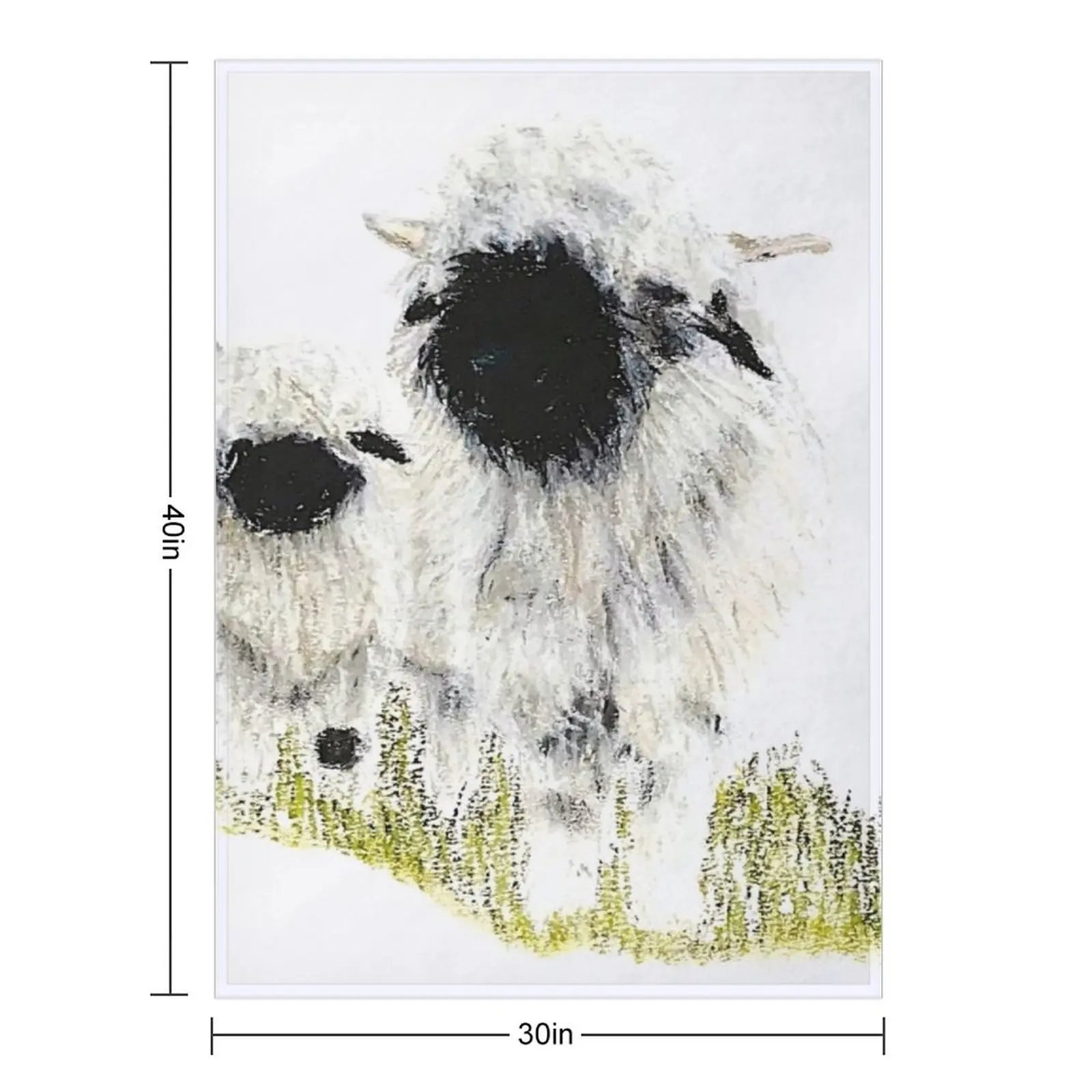 Valais Blacknose Sheep من Sam Coull Throw Blanket Designer لبطانيات الشتاء المزخرفة للأريكة المزخرفة #2