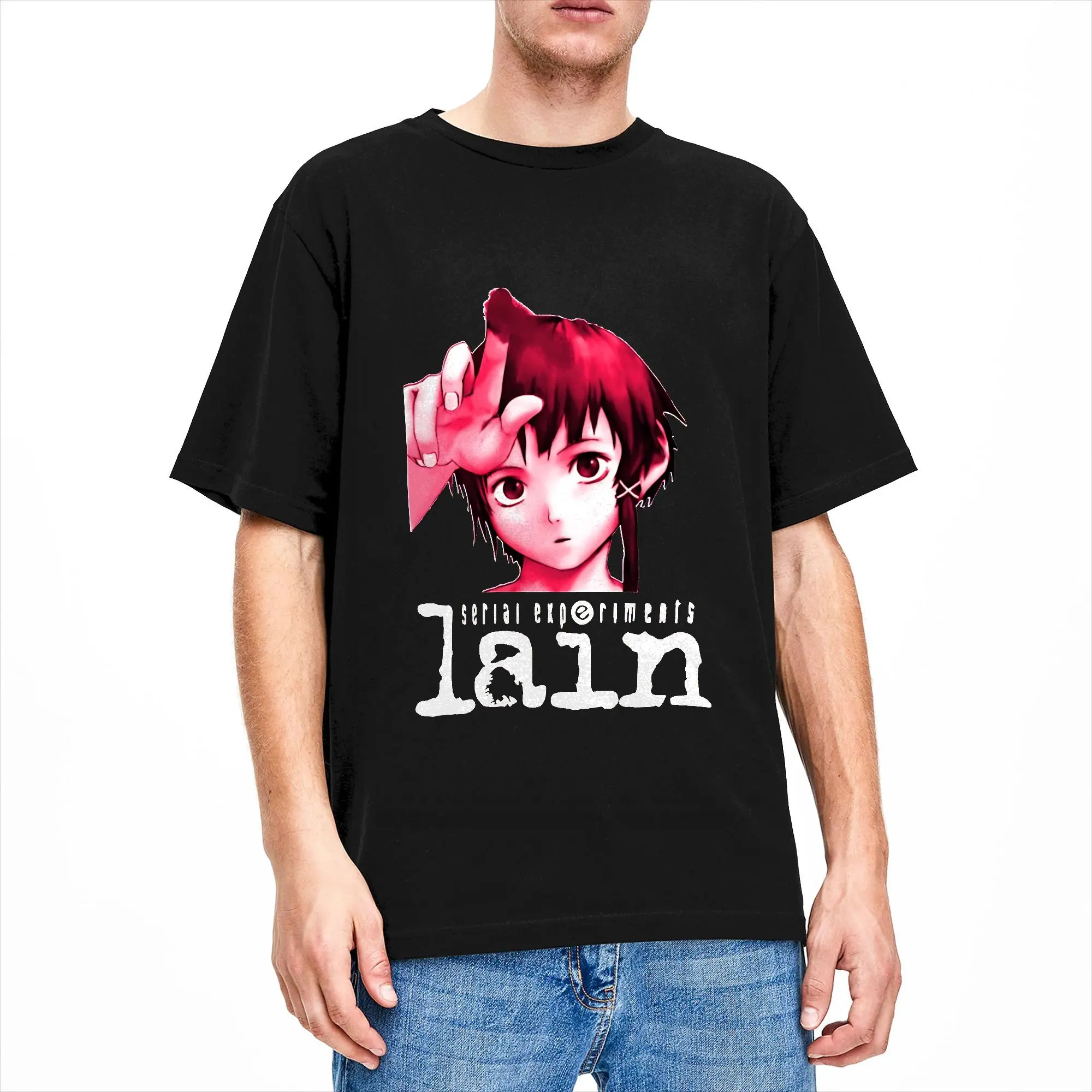 Men Women T Shirt Serial Experiments Lain T-Shirts Hippie  Summer Tees Vintage Pure Cotton Tops Plus Size 6XL