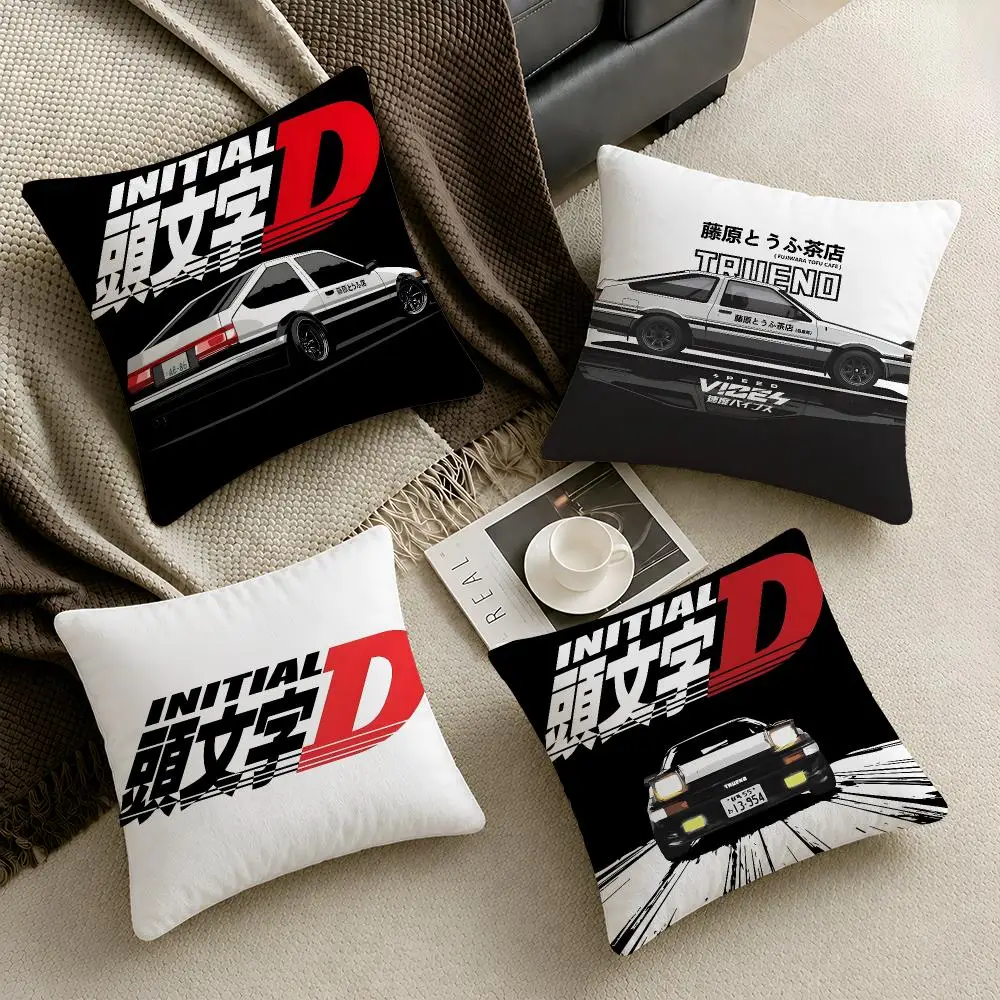 Anime Initial D JDM Racing Cushion Cover  Throw Pillow Soft Short Plush Cozy Durable Colorfast For Sofa Bedroom Home Decor Gift