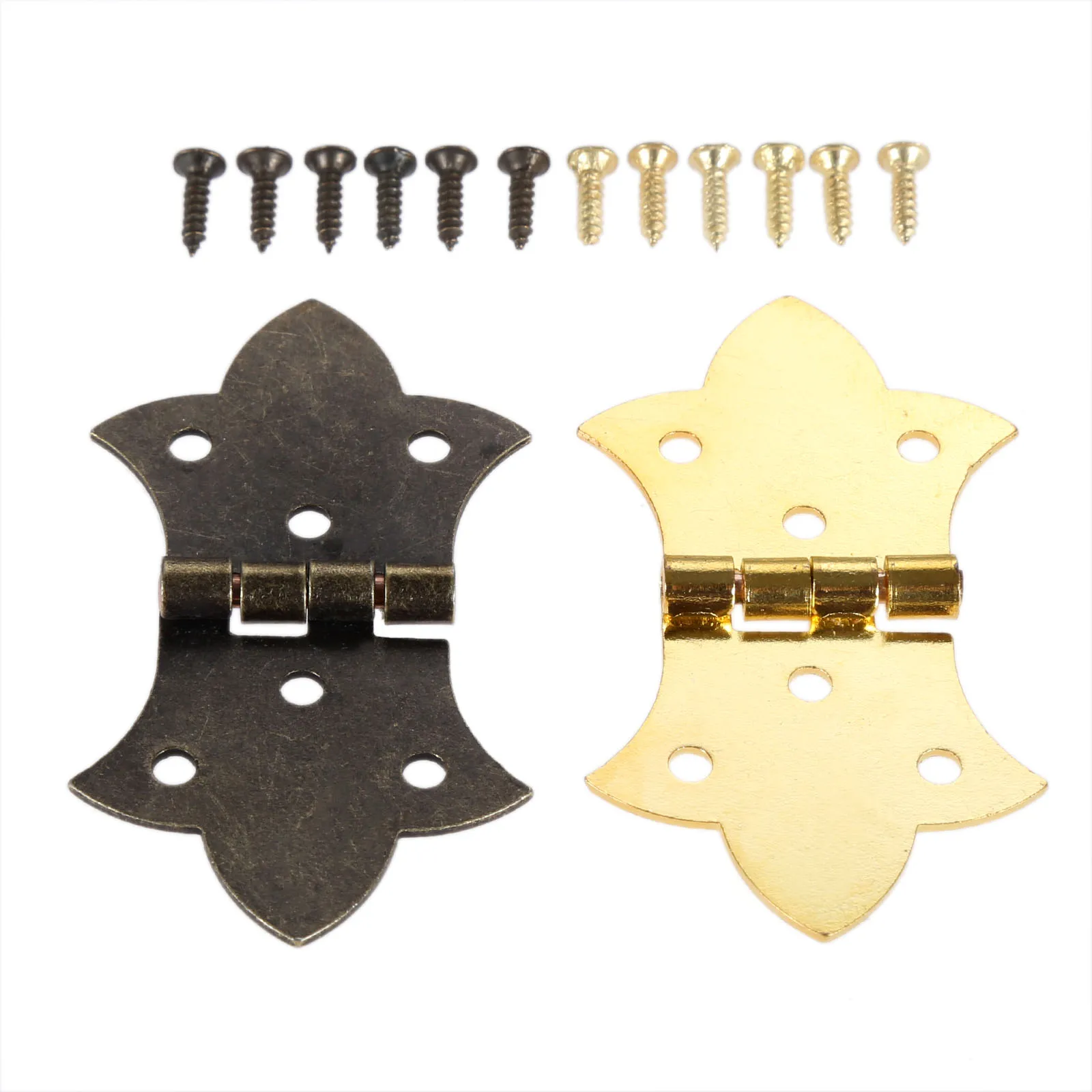 DRELD – charnière de meuble à fleurs 57x31mm, 2 pièces, raccord de meuble avec vis, charnière de porte pour boîte à vin en bois, pour le travail du bois