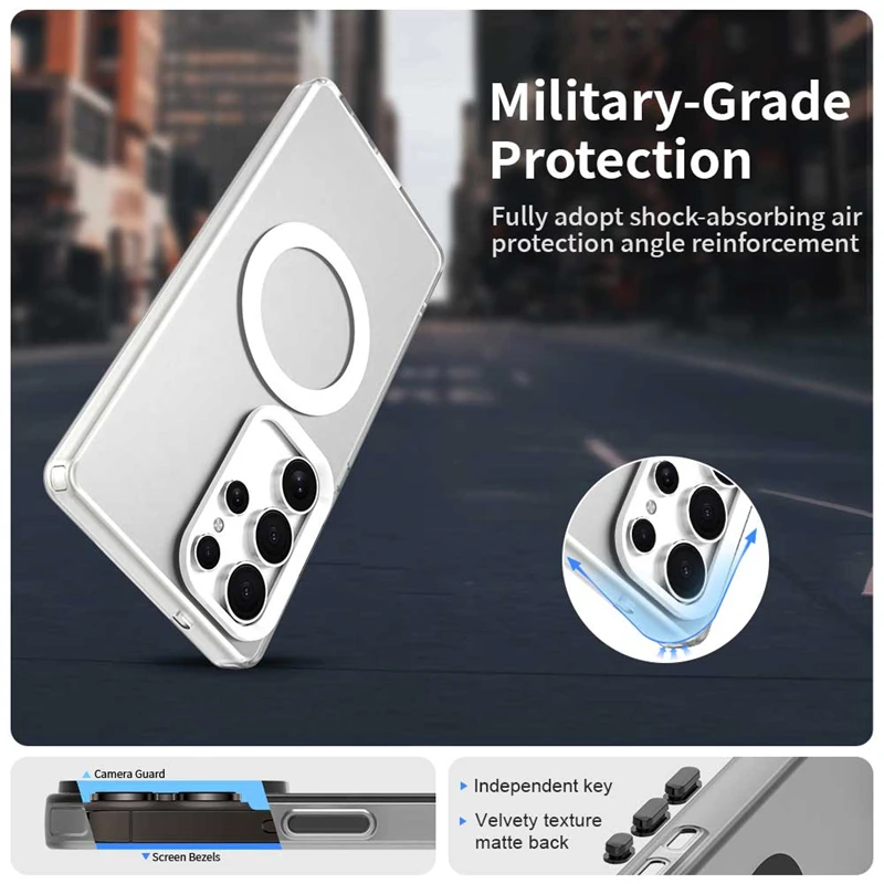 Wireless Charging Case Samsung Galaxy S25 Ultra Case Magnetic Luxury Frosted Silicone S25 Ultra Protector Cover S25 Ultra Case