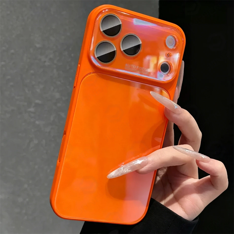 Groot venster, gehard glazen camerabeschermingshoes voor iPhone 18 17 16 15 14 13 12 Pro Max, schokbestendige bumper, harde glanzende afwerking