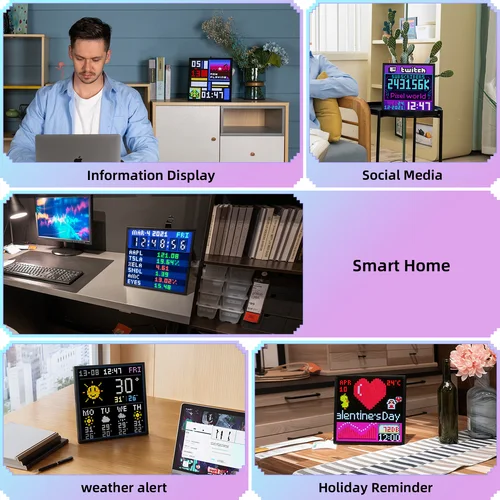 Imagen 2 del producto Divoom Pixoo 64 WiFi 64 X 64 Panel LED para decoración de sala de juegos Pantalla de arte de píxel Marco digital de nube WiFi con control de aplicación,