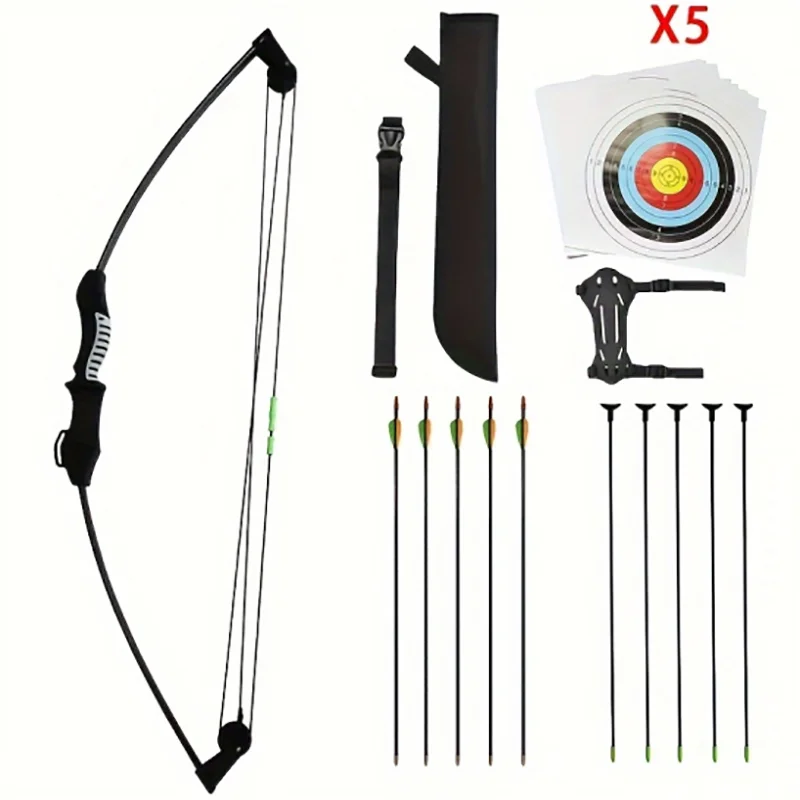 Arco de Poleas para Entrenamiento de Tiro para Principiantes, Tiro con Arco Juvenil, Juego Competitivo de Entretenimiento al Aire Libre, Arco de Poleas Desmontable
