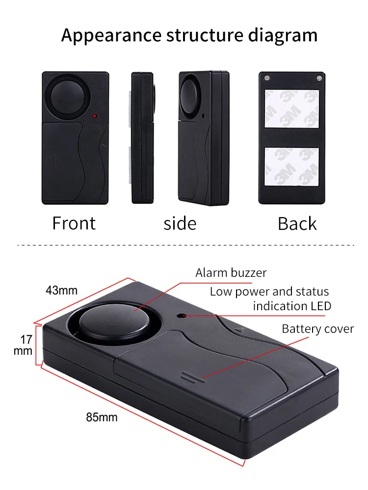 Wireless Bicycle Vibration Alarm Electric Motorcycle Scooter Bike Security Protection Remote Control  Anti theft Alarms System