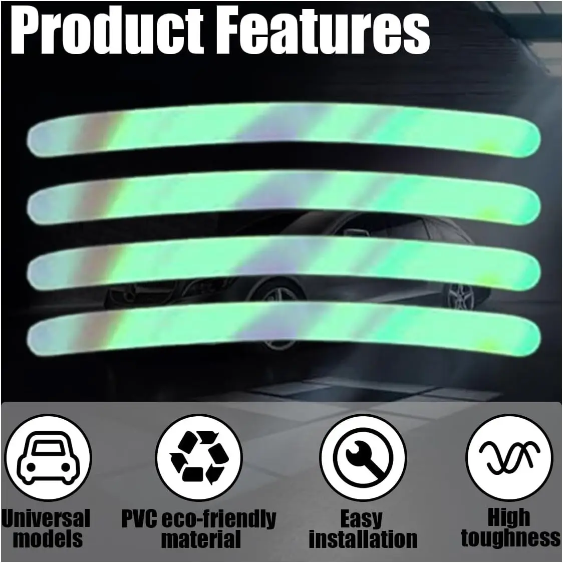 20PCS Car Wheel Stripe Reflective Stickers, Car Wheel Night Safety Warning Stickers Anti-Scratch Reflective Rim Stickers, Car Wh