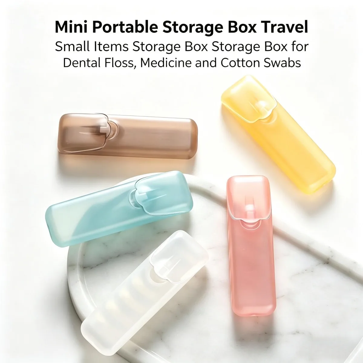 5pcs Portable Storage Box, Compact Design for Easy Travel and Carrying, Can Store Dental Floss, Toothpicks, and Cotton Swabs