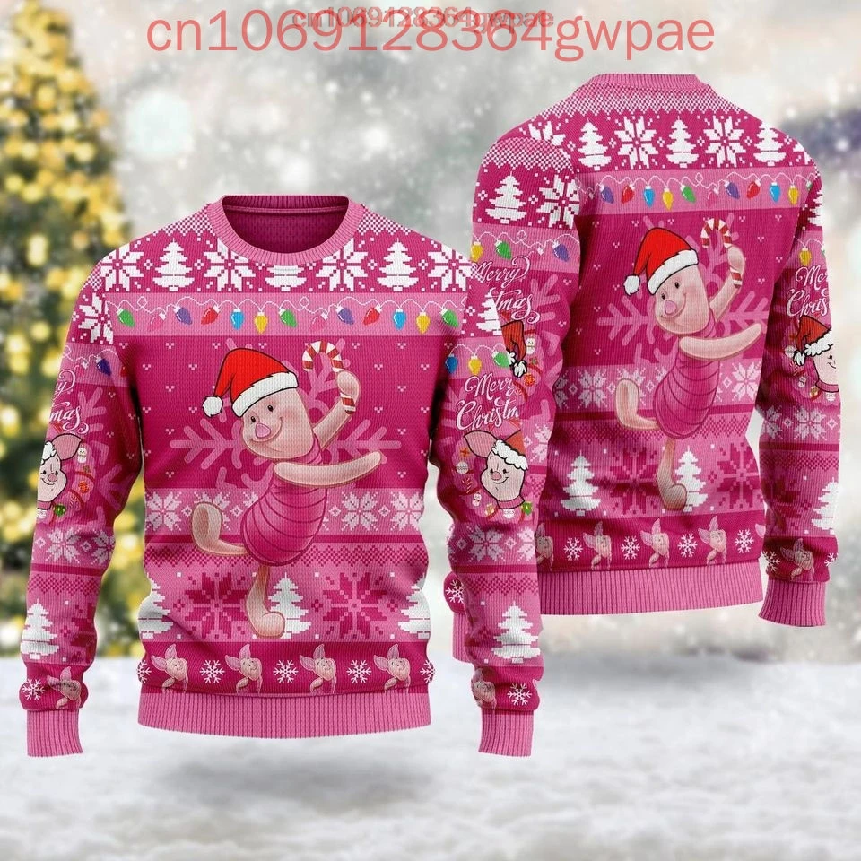 Disney Piglet Ugly Sweater Men's Womens 3d Sweater Winnie the Pooh Ugly Christmas Sweater Anime Xmas Gifts Christmas Sweater