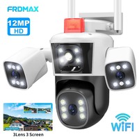 6K 12MP WiFi IP Camera Outdoor Three lens Panoramic View PTZ IP Camera Night Vision Security Protection CCTV Video Surveillance