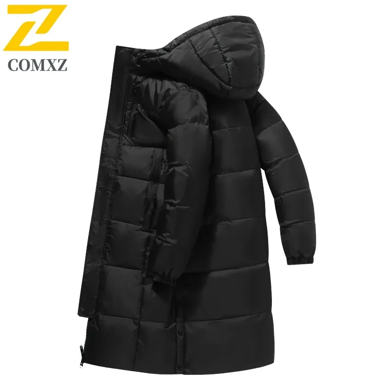 COMXZ رجل منتصف طول الشتاء معطف مبطّن بالقطن حجم كبير سميكة العصرية الشتاء سترة مقاوم للماء يندبروف سترة واقية 2025