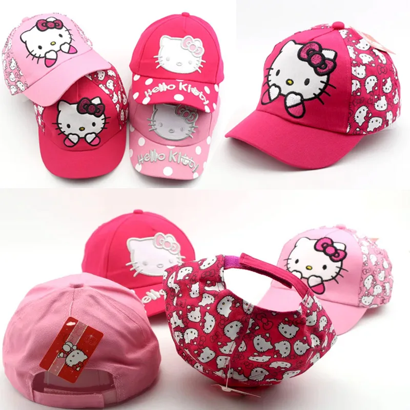 

Children's Kawaii Hello Kitty Baseball Cap Anime Summer New Shade Duck Cap Cartoon Sanrio Girl Cosplay Fashion Birthday Gift