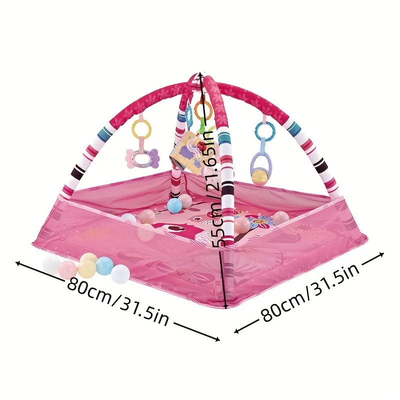 Baby Activity Gym Set, Develop Movement & Cognition with Fence Gym, Ball Pit, Crawling Mat & Sensory Toys for Newborns Toddlers