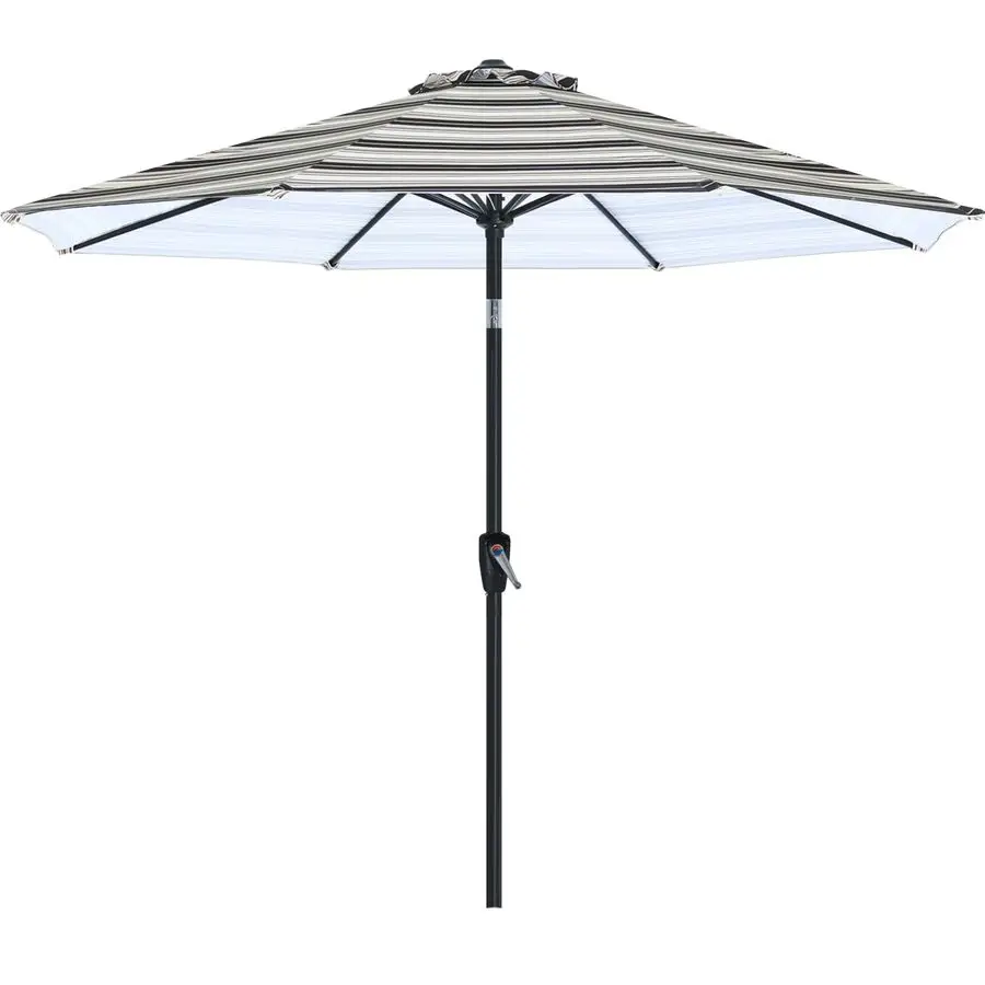 

9FT Patio Umbrella Outdoor Waterproof Table Umbrella with Push Button Tilt and Crank, 8 Ribs UV Protection Pool Umbrella for Gar