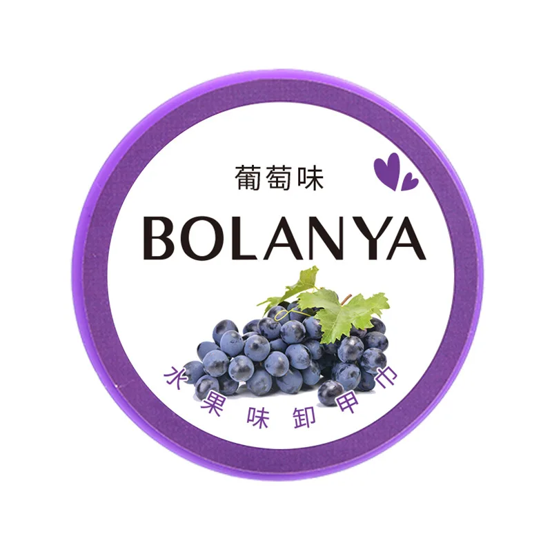 BOLANYA-Fruit unha polonês limpeza Cotton Tablet, remoção do prego, realce, limpeza, toalha