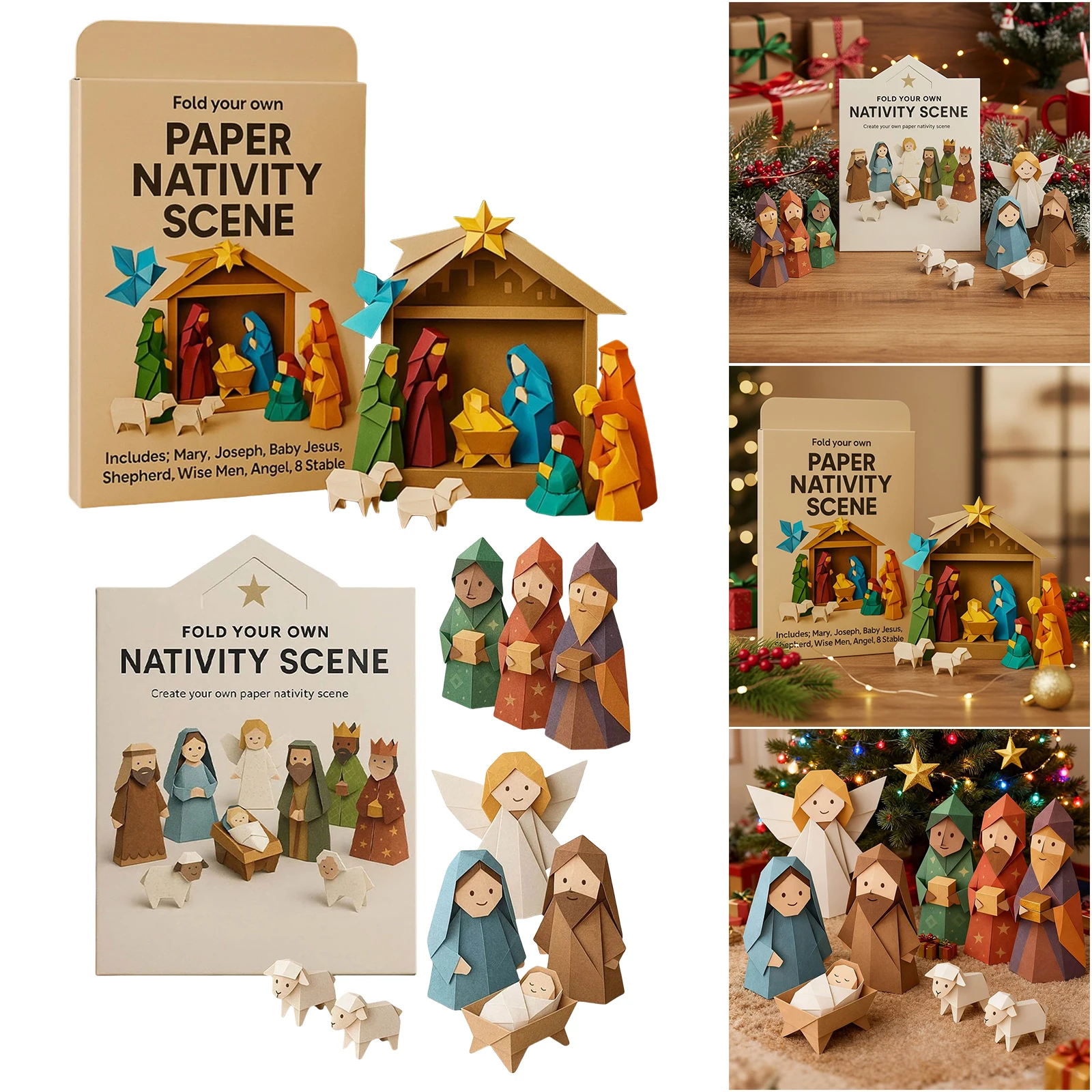 لتقوم بها بنفسك ورقة مشهد المهد عيد الميلاد مشهد المهد اوريغامي ثلاثية الأبعاد اوريغامي ورقة كرافت كيت عيد الميلاد المهد لتقوم بها بنفسك عدة لمحبي الحرف اليدوية