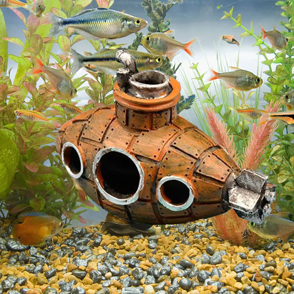 

Resin Submarine Ornaments Hollow Fish Shrimp Shelter Cave Aquarium Fish Tank Landscaping Decoration Dropship