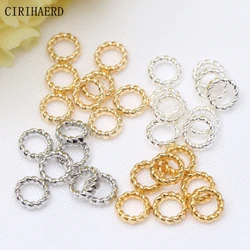 DIY Jewelry Accessories Supplies 18K Gold Plated Twist Jump Ring Close Round Rings Connector For Jewelry Making End Connectors