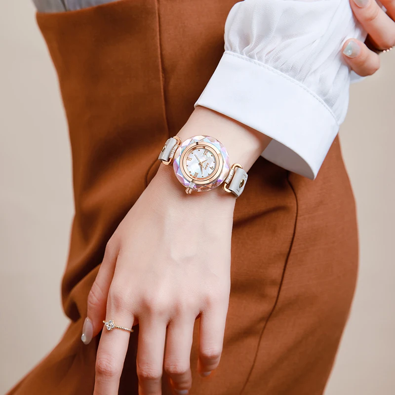 DOM 1613 elegante reloj de cuarzo para mujer correa de cuero de moda reloj de pulsera de negocios resistente al agua relojes casuales para mujer reloj de mujer