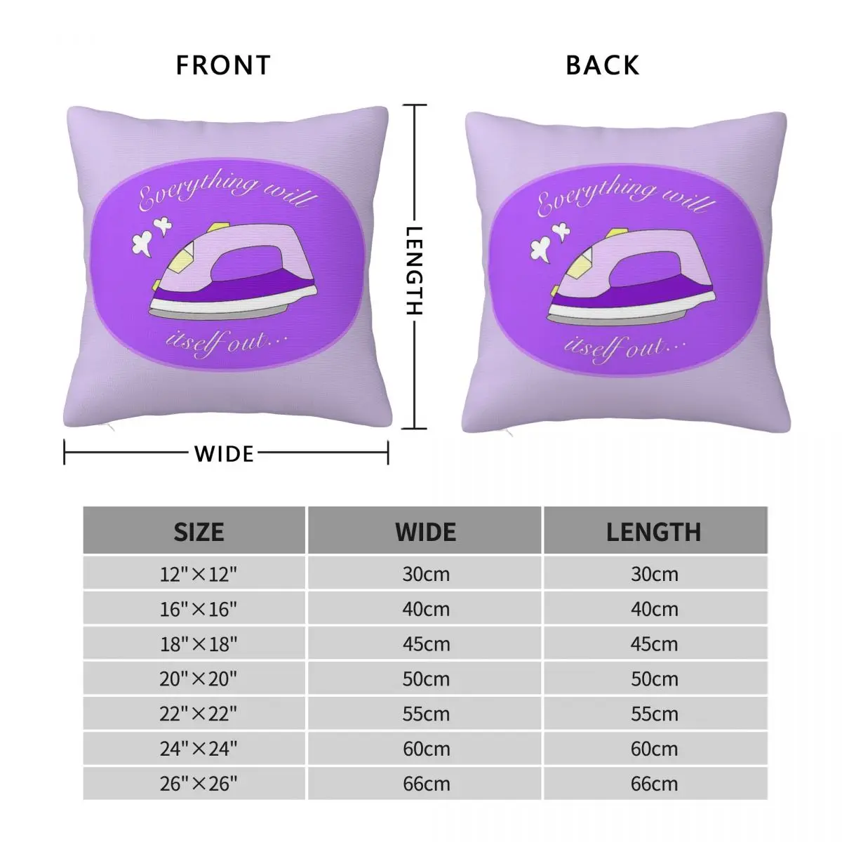 Everything Will Iron Itself Out Square Pillowcase Polyester Linen Velvet Pattern Decor Throw Pillow Case Home Cushion Case 18
