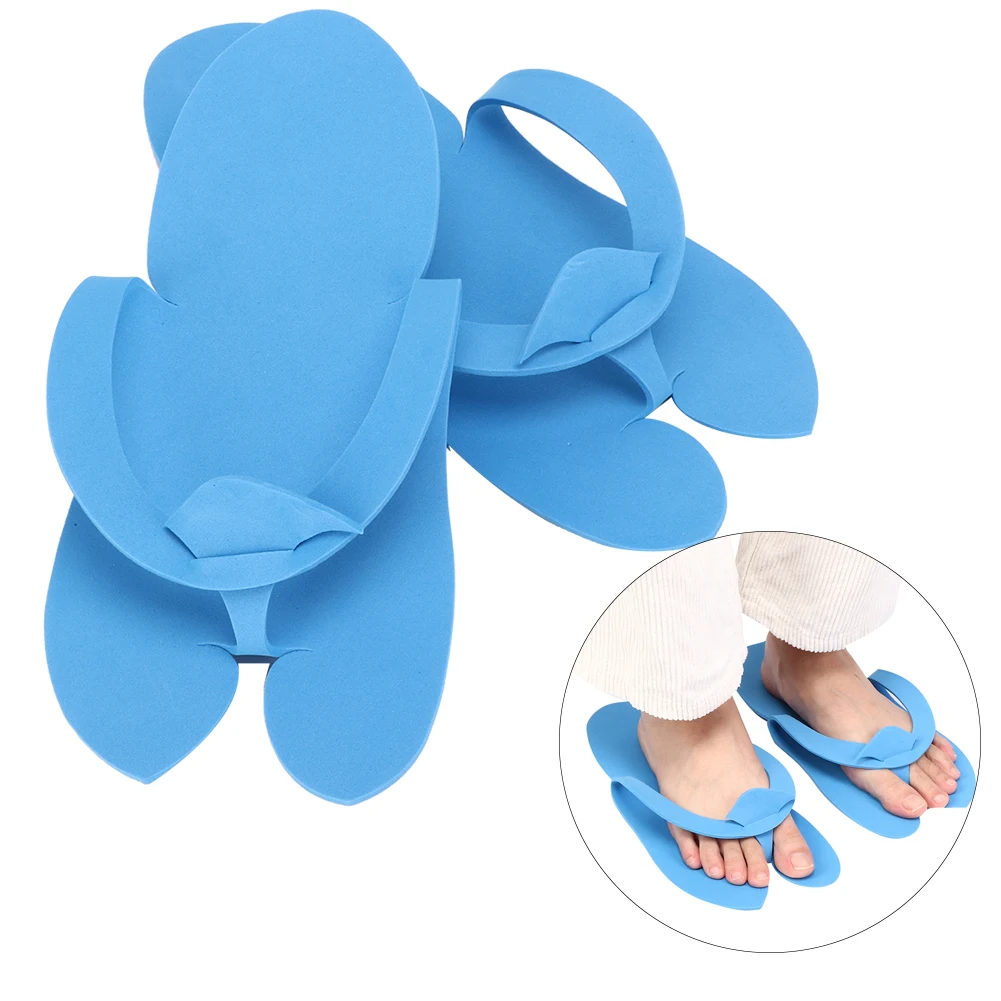 12 Pairs Disposable Slippers Spa Pedicure Sandals Foam Pedicure Slippper Nail Art Salon Home Travelling Environmental Flip-Flops