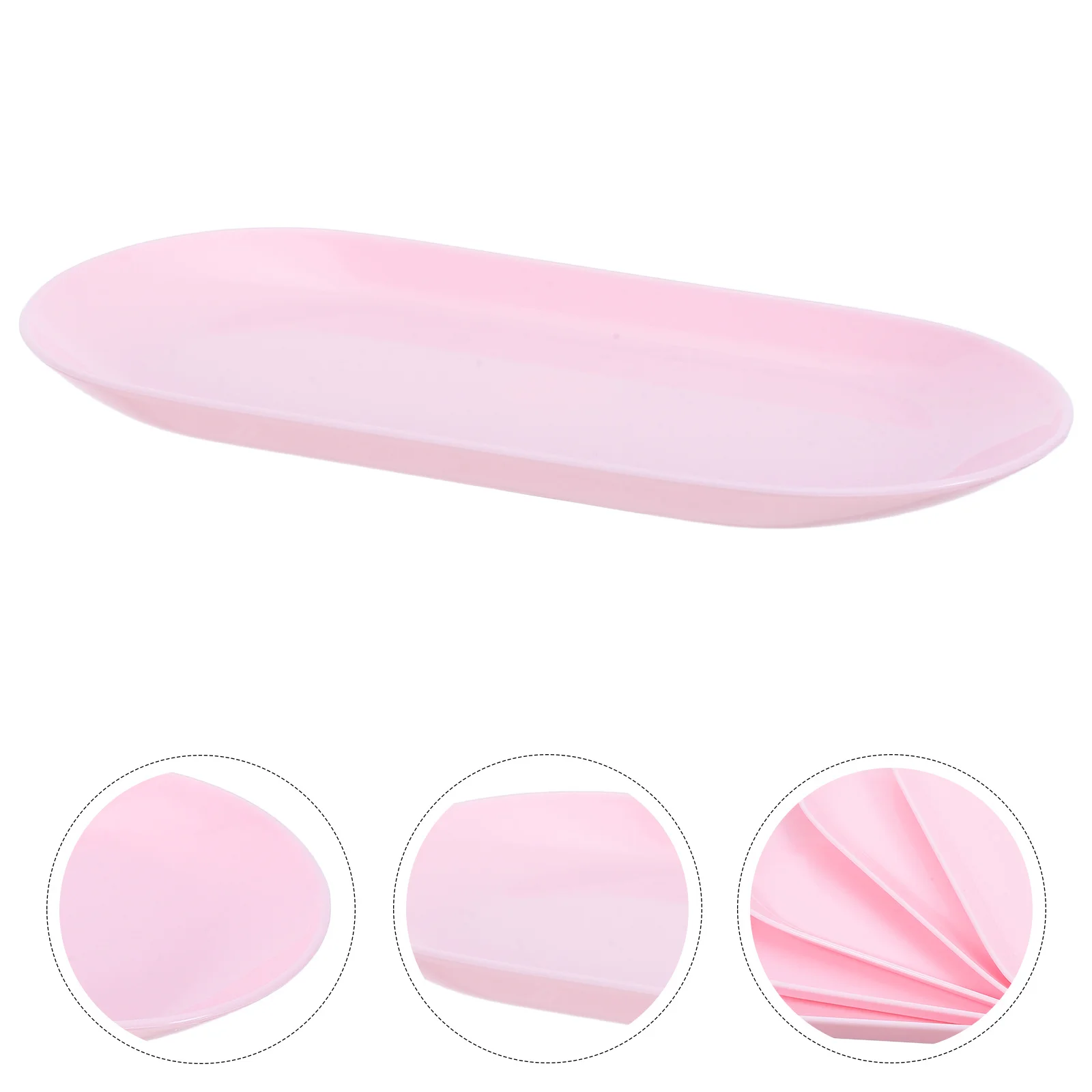

8pcs Small Vanity Tray: Plastic Oval Jewelry Dish For Ring Bracelet Earring Organizer Holder Decorative Trinket Plate Storage