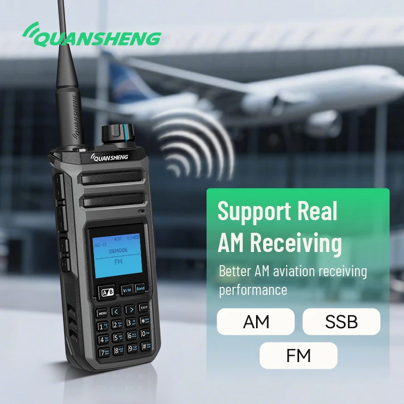 Quansheng TK11(5) ثنائي النطاق NOAA الطقس 999 قنوات 10 واط أجهزة اتصال لاسلكية طويلة المدى راديو محمول مع بطارية 2500 مللي أمبير وشاحن #6