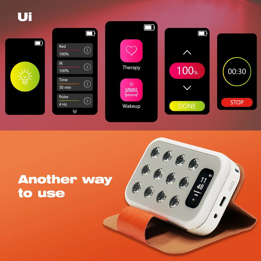 Lampada energetica per terapia della luce SUPER a infrarossi 60W 660nm 630nm 830nm 850nm Luce portatile per terapia NIR per uso domestico e viaggi