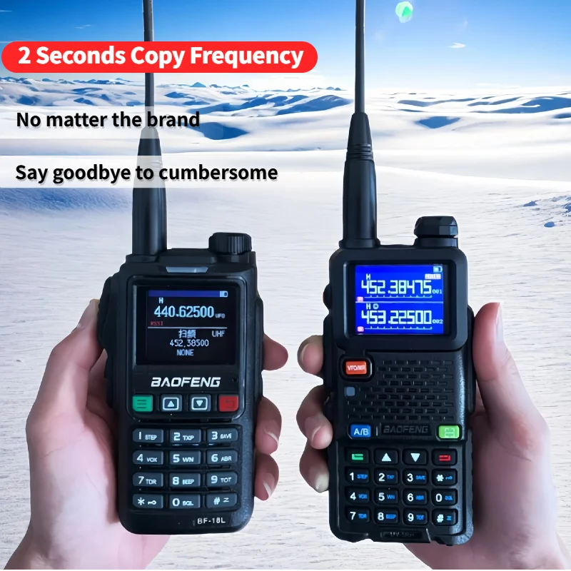 Baofeng-Portable Walkie Talkie, UV18, 10Watts, VHF, UHF, Six-Bands, Wirless Copy, Frequency NOAA, Type C Charger, Two Way Radio