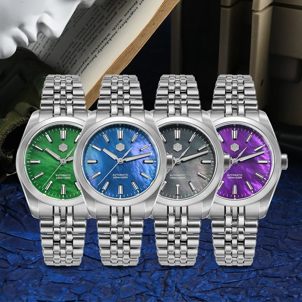 San Martin 39mm Luxury Dress Men Watch Miyota 90S5 MOP Dial Gada Automatic Mechanical Watches Waterproof 10Bar Luminous SN0144