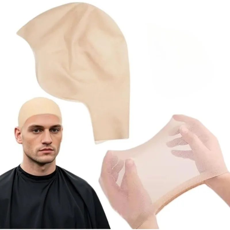 Bald Cap Makeup Kit, Premium Latex Bald Head Cover with 1 Mesh Wig Liners, for Cosplay Halloween Theatrical Makeup
