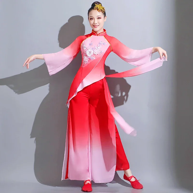 Traje de dança elegante estilo chinês para mulheres, dança clássica traje desempenho