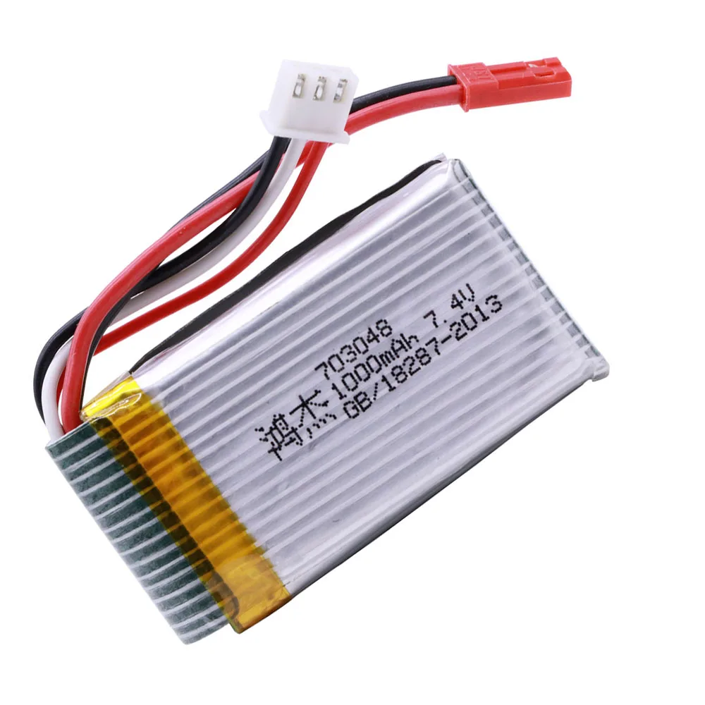 7.4V 1000mah 25C Lipo Battery and 7.4v Charger For MJXRC X600 U829A U829X F46 X601H JXD391 FT007 2s Lipo Battery 703048 parts