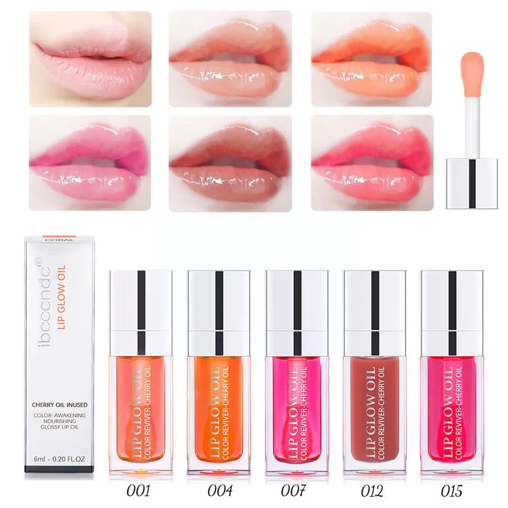 New Lip Oli Plumping Clear Crystal Jelly Hydraterende Voller Olie Getinte Lippen Makeup Sexy Glow Lipgloss Mollige Lip Lip M7G5