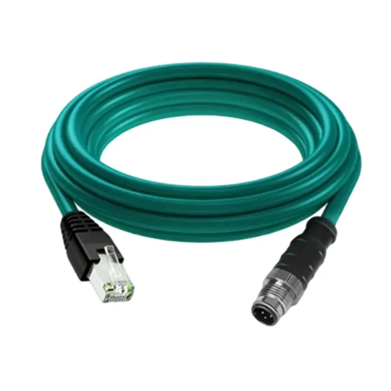 Reliable- To RJ45 4Pin D-Code Connector Coding Cable High Flexible Male To Female Ethernet Connection Sensor Wire 2M Length,M