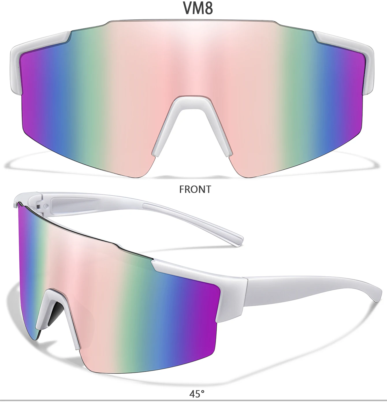 3 Paar modische Sport-Sonnenbrillen mit großem Rahmen für Damen und Herren, Radfahren, Laufen, Wandern, Klettern, UV400-Brillen – Detail 11