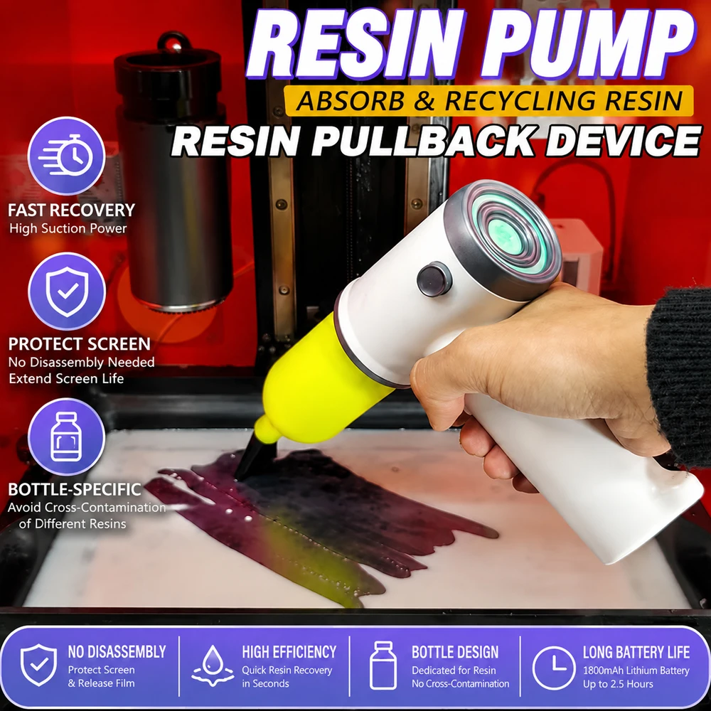 UV Resin Recovery Pump Resin Pullback Device Absorb Recycle Bottle for SLA DLP LCD 3D Printer Vat Cleaning Screen Film Protect