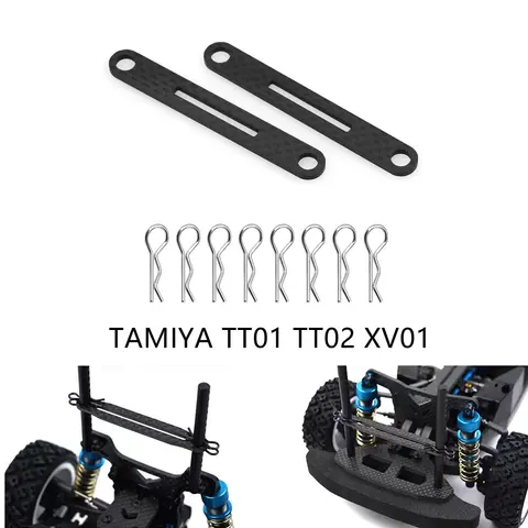 Carbon Fiber Front Rear Body Mount Crossmember Invisible Body Mount Post 54783 for Tamiya TT02 XV01 XV02 RC Car Upgrade Par