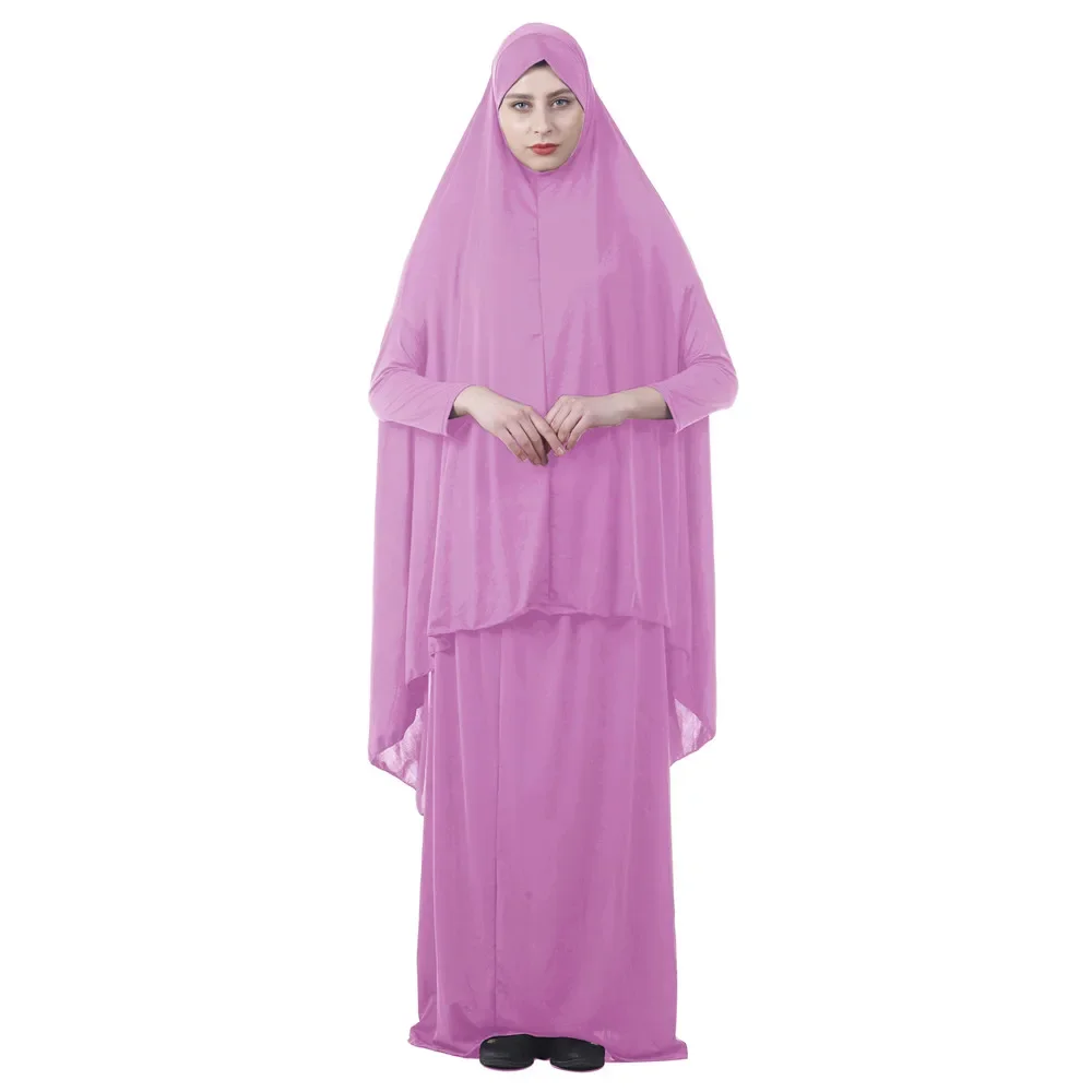 Conjunto de falda Khimar con capucha para mujer musulmana, ropa islámica de Ramadán, Eid Djellaba, Abaya, Turquía, caftán, vestido de oración, 2 piezas