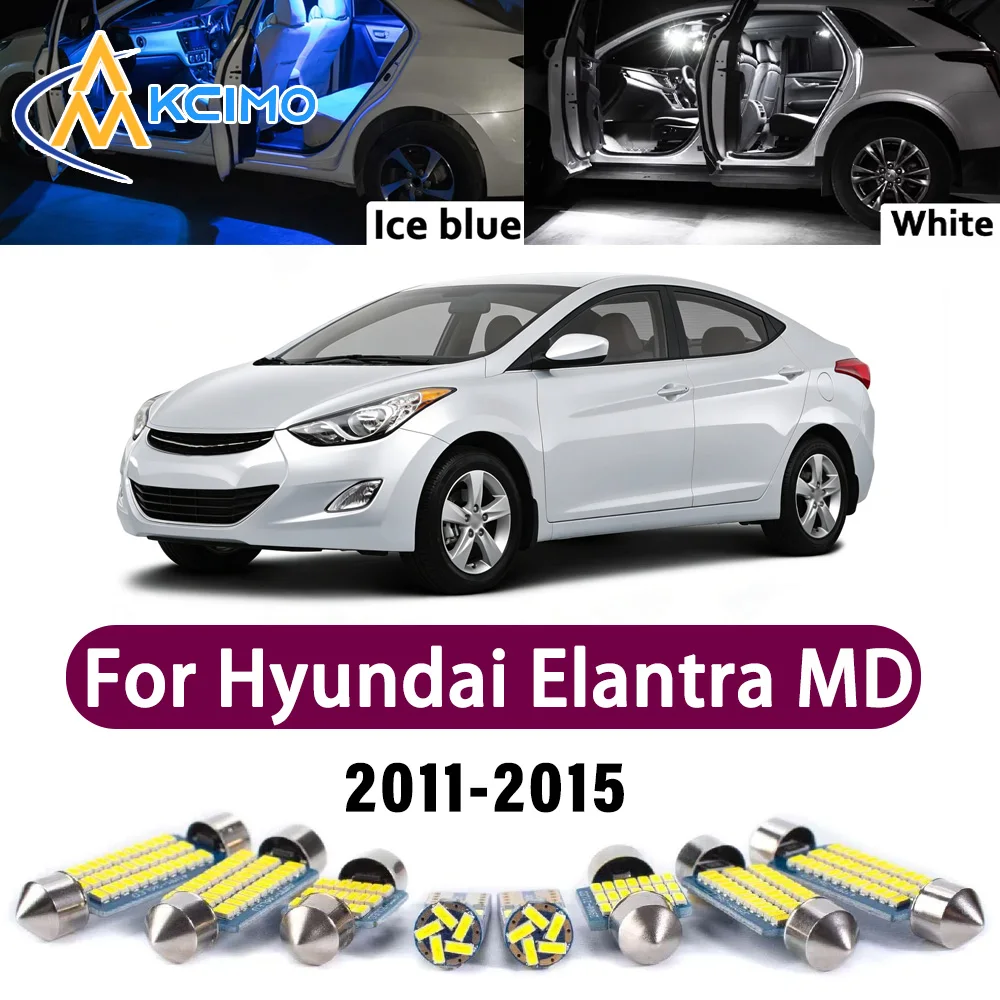 

High Lumen CANBUS Error Free LED Interior Light Kit For Hyundai Elantra MD UD 2011-2015 Map Trunk Reading Dome Lamp Bulbs Set