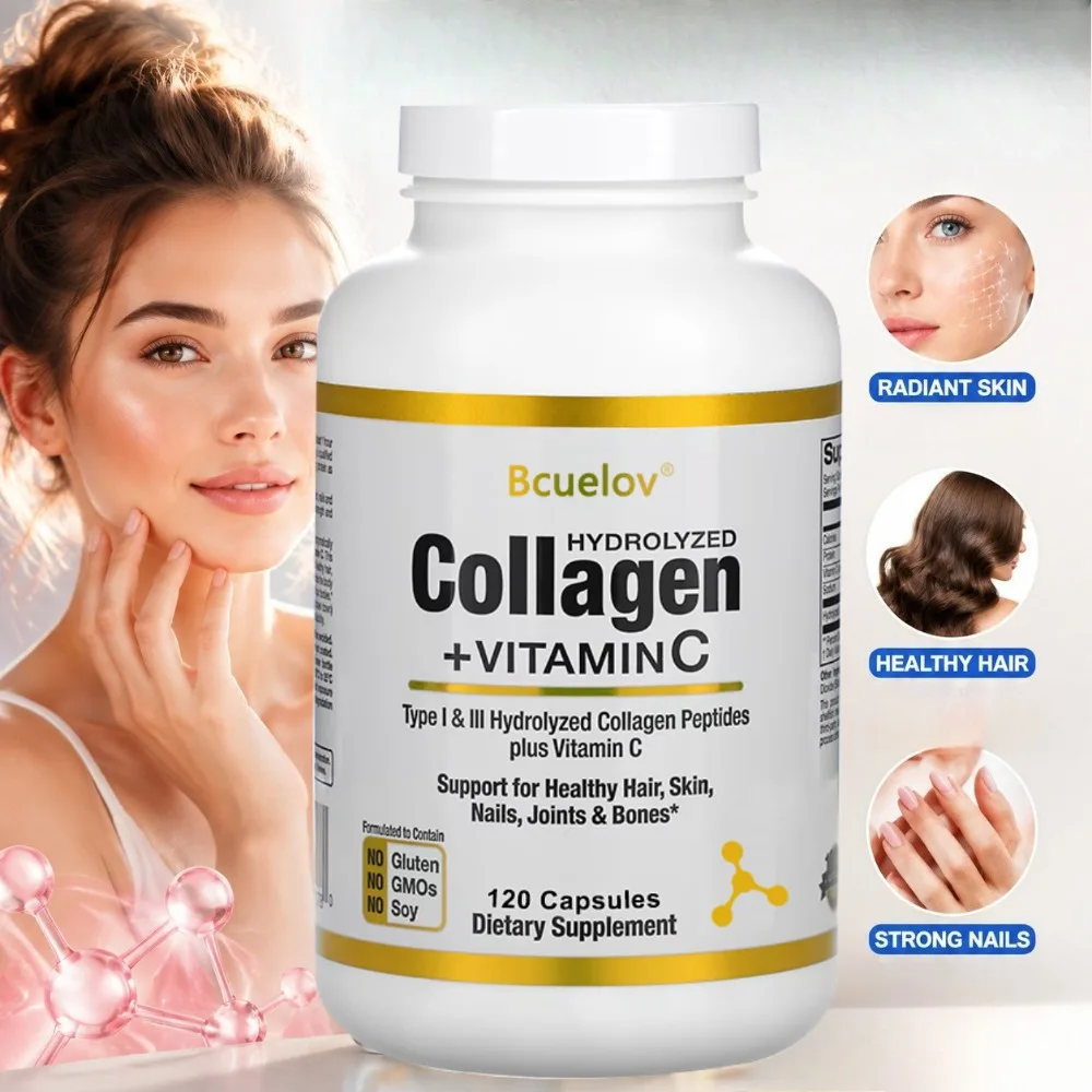 Hydrolyzed Collagen Supplement with Vitamin C, for Hair, Skin, and Nails, 120 Capsules