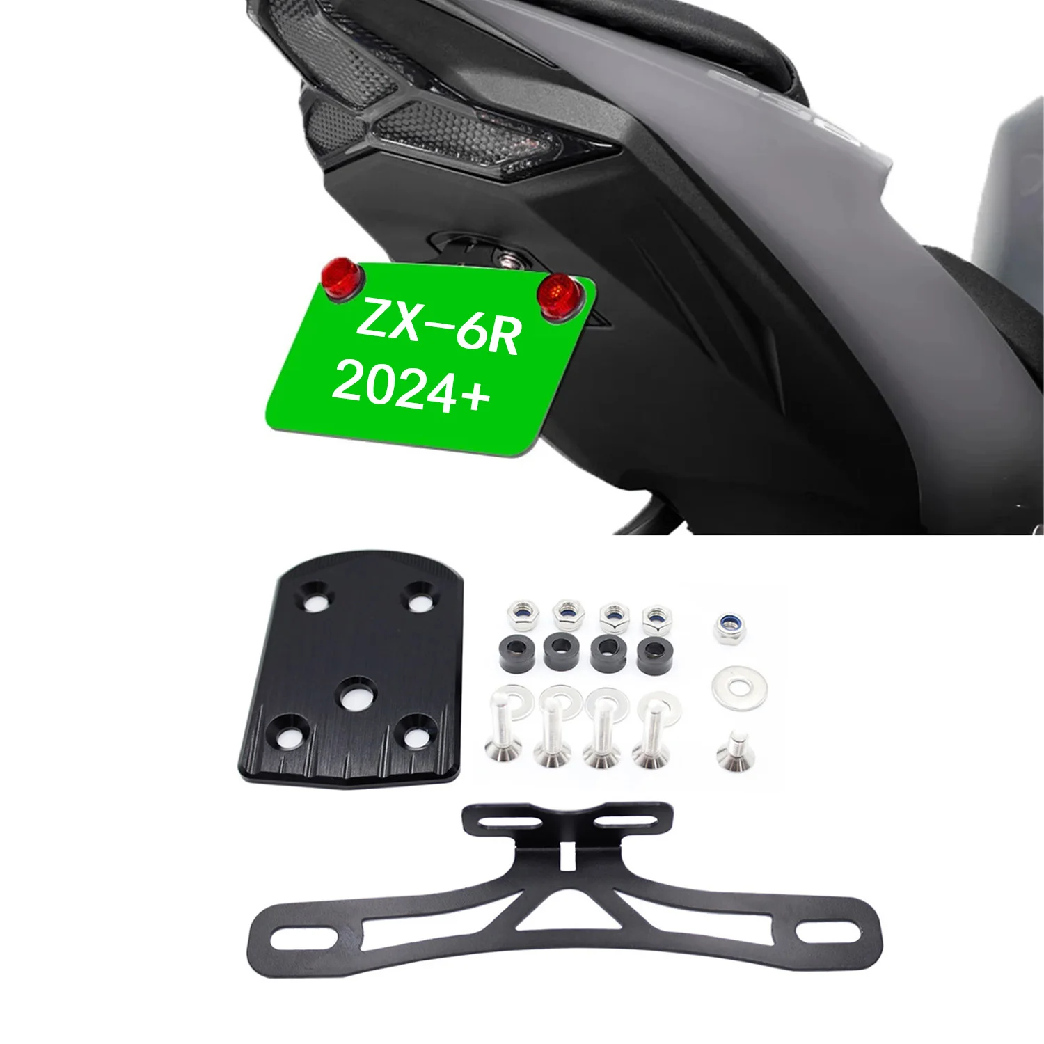 Motorcycle License Plate Holder Fender Eliminator License Plate Holder Tail Tidy License Plate HolderFor ZX6R zx6r 636 2024 2025
