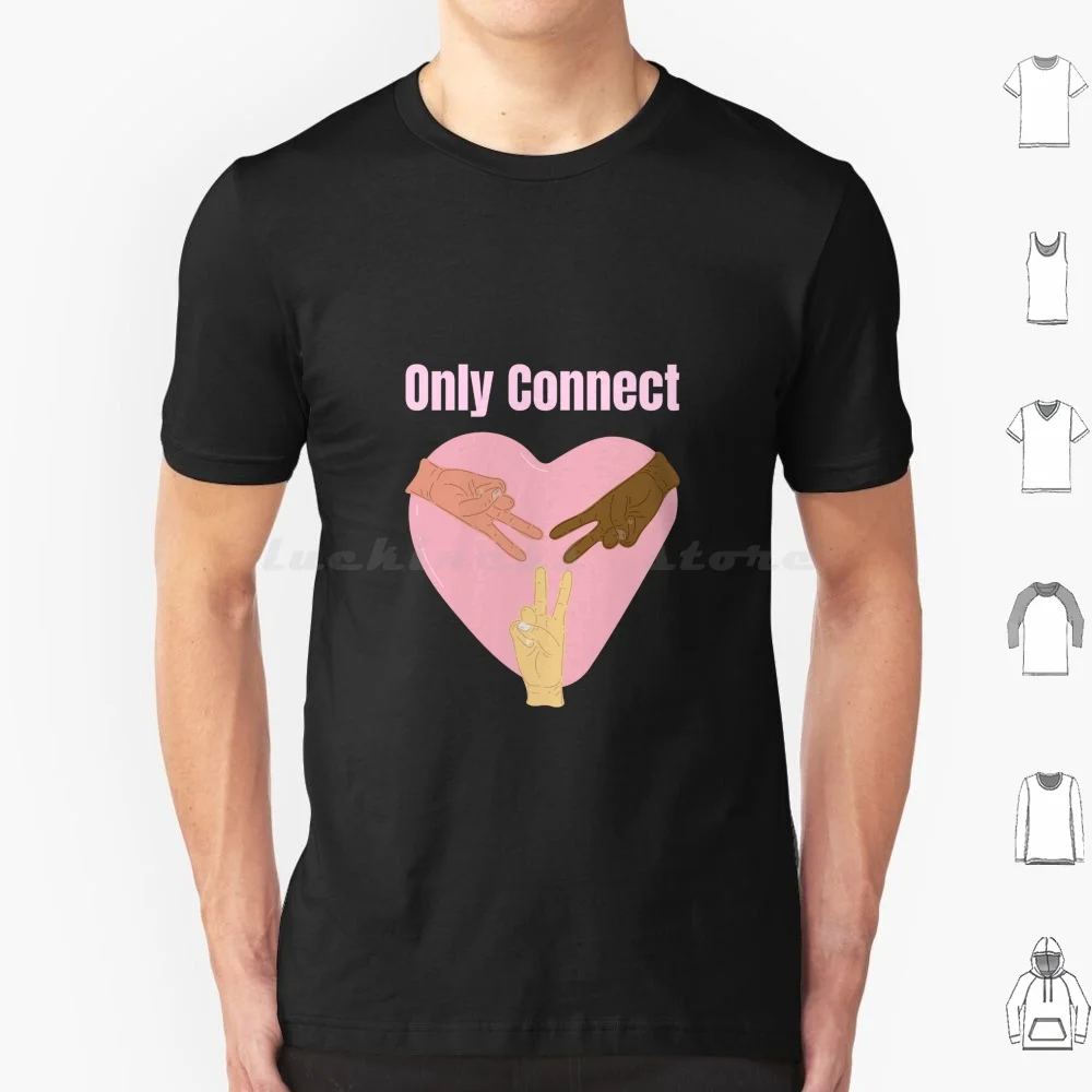 Only Connect T-shirt grande taille 100% coton Paix Amour Amitié Égalité Unité Non-discrimination Nations du monde entier Races