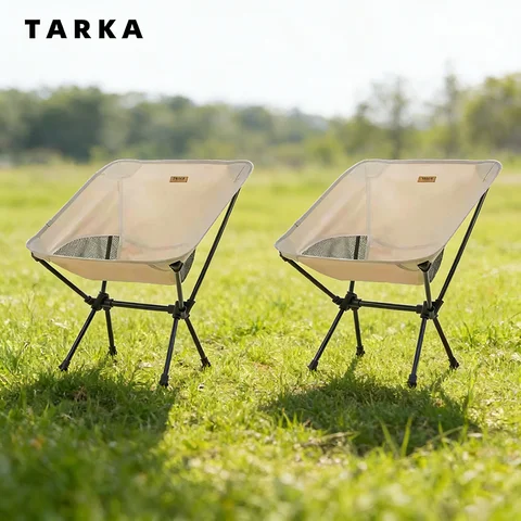 Tarka 2 pçs cadeiras dobráveis para acampamento ao ar livre portátil leve conjunto de cadeira dobrável para praia jardim varanda quintal,