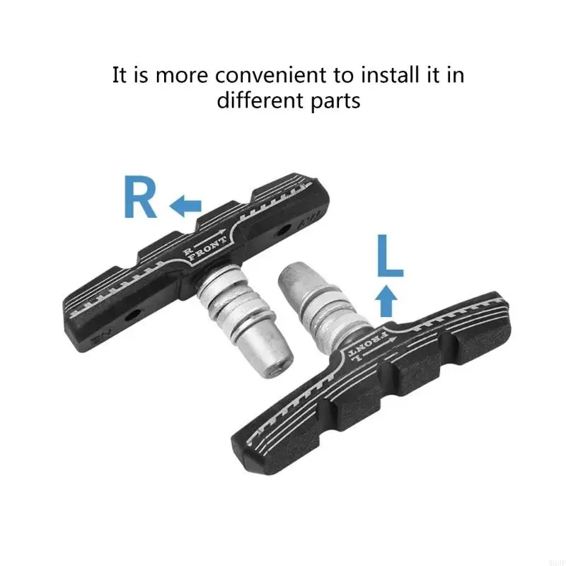 1 Pair Bikes Brake Shoes with Shims for Mountain Bicycles Front and Back Wheel W89F